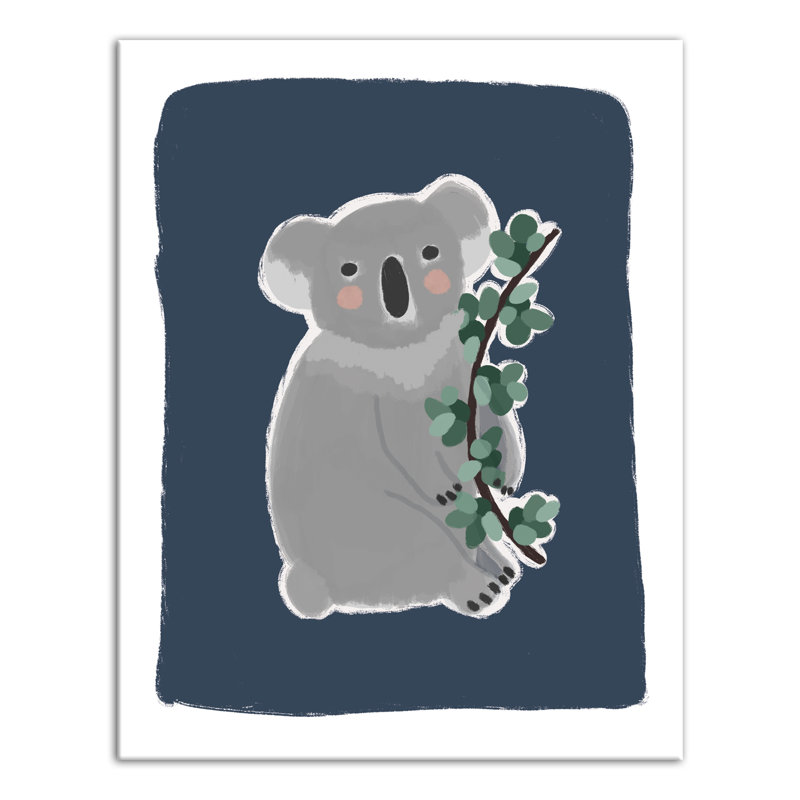 Art sur toile koala doux Briscoe, Bleu, H 14 po x l 11 po x P 1,25 po