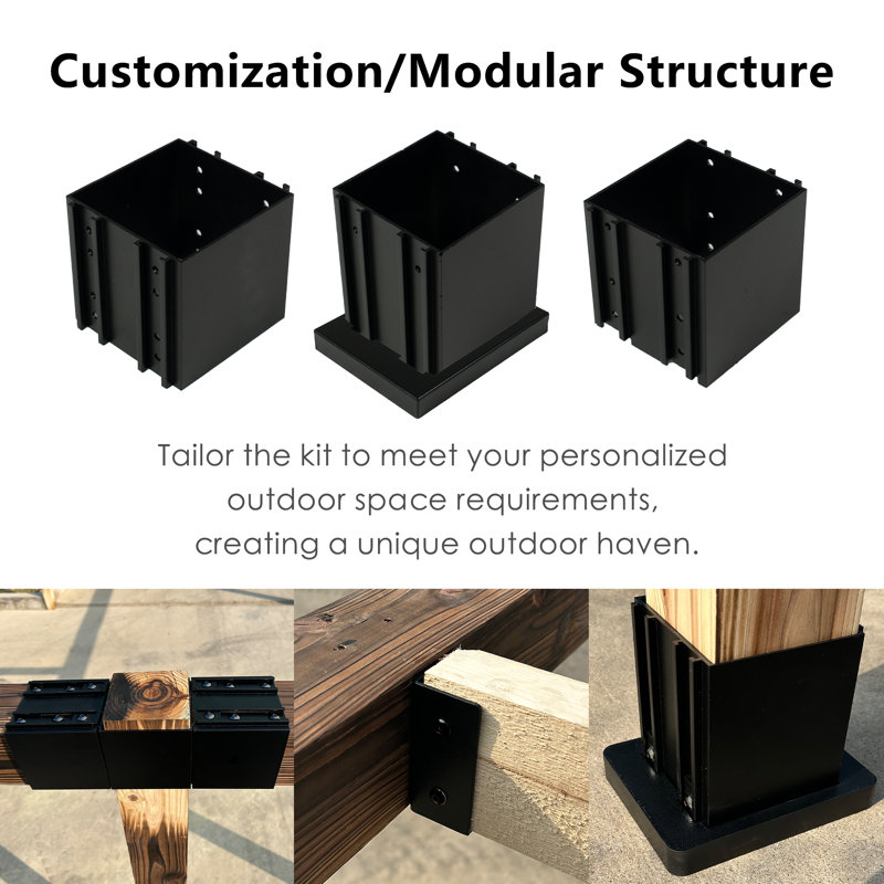 2 Sets Diy Pergola Brackets 3-Way Right Angle Corner Bracket