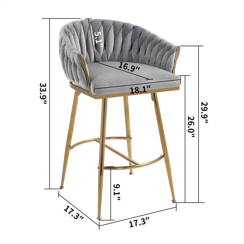 Ensemble de 2 tabourets de bar à hauteur de comptoir
