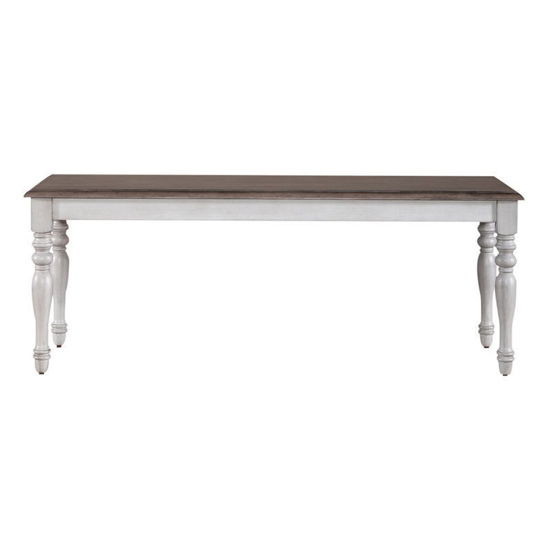 Banc en bois massif Quinta, Blanc
