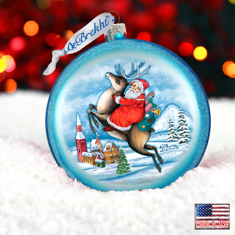 Holiday Splendor 3.5'' Handmade Glass Ball Ornament