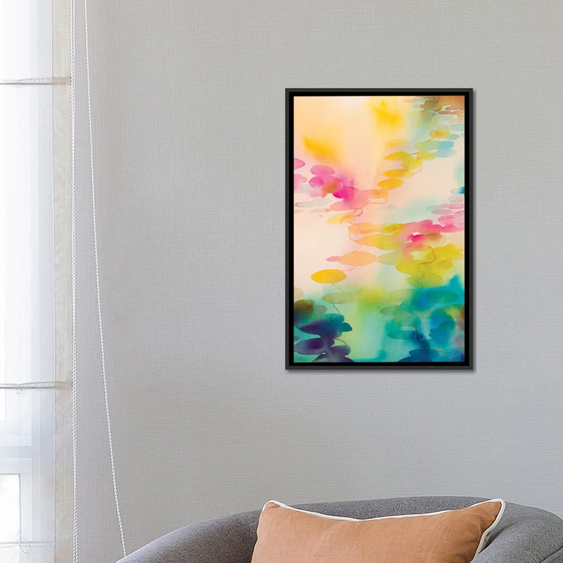 « réflexions sur l’eau iii », impression sur toile, H 26 po x l 18 po x P 1,5 po, Toile avec cadre noir, Pas de tapis