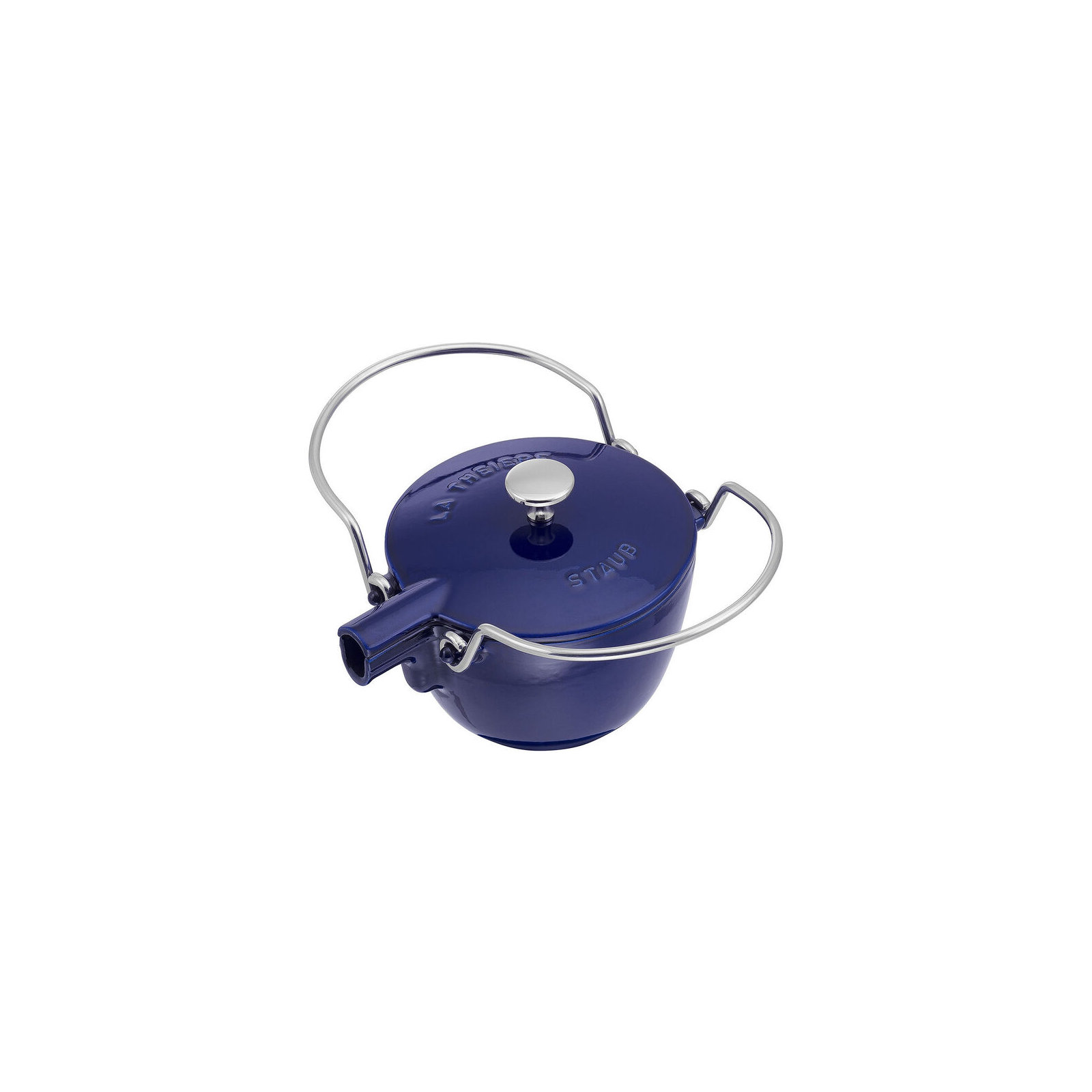 Staub Cast Iron 1-Quart Round Tea Kettle, Dark Blue