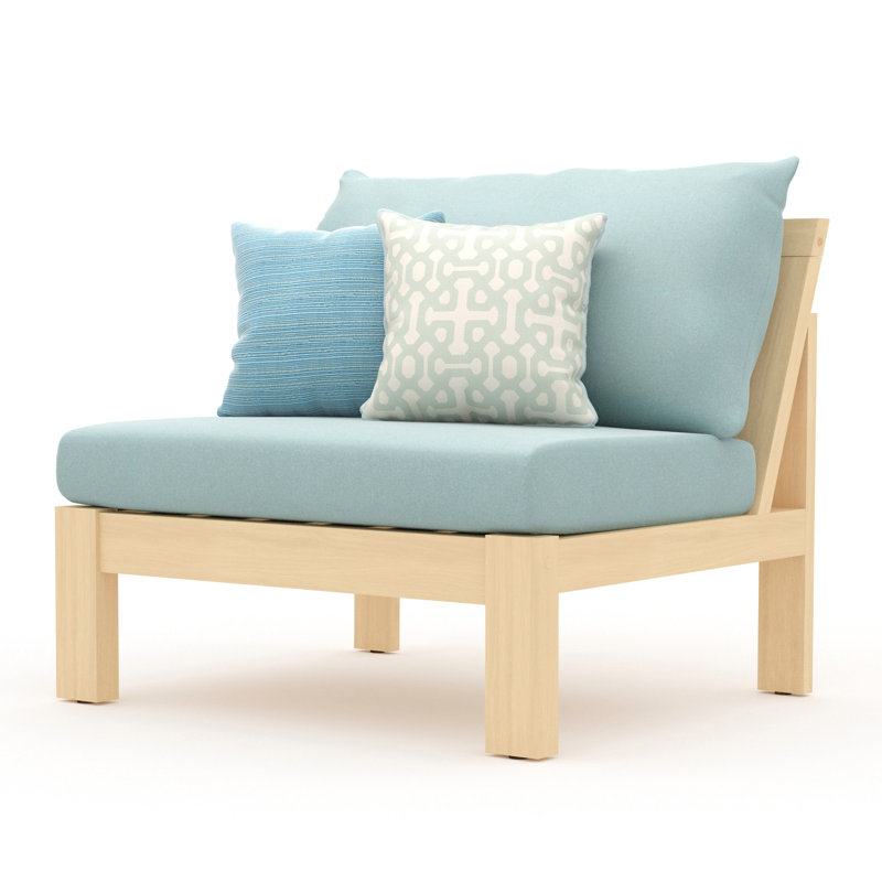Chaise de patio avec coussins Sunbrella Sehrish, Toile spa Sunbrella®