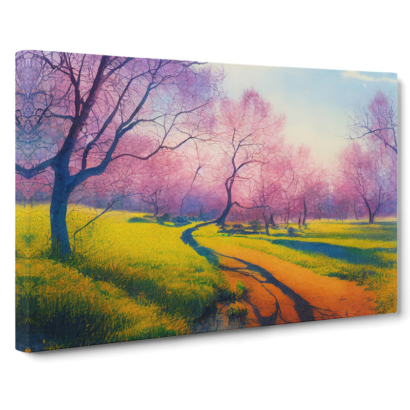 Spring Forest Watercolour Vol.5 - Wrapped Canvas, 40cm H x 60cm W x 3cm D