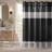 Modern Black Shower Curtains, 72 x 84 Inch Faux Silk Polyester