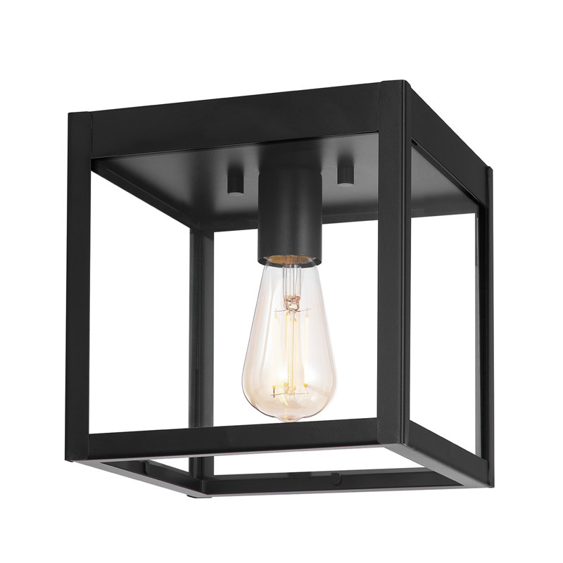 Plafonnier encastré d'extérieur 1 lumière noir mat Ladontae