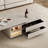 Modern Rectangular Coffee Table With Storage Shelves And Drawers, Extendable Design For Living Room, Lounge-1992577599