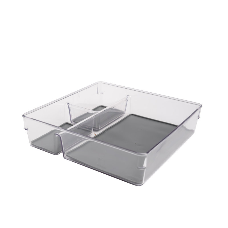 Plateau de rangement en acrylique transparent à 3 compartiments Lexi Home Eco Conscious