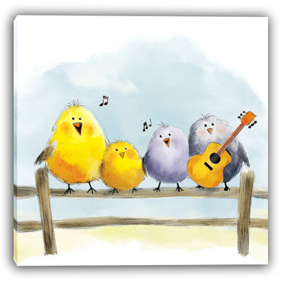 Melody on the Fence II - Wrapped Canvas Wall Art