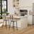 Height Bar Stools Set, Upholstered Counter Height Bar Chair with Round Seat, Modern Barstools with Back and Metal Footrest for Kitchen, Bistro, Pub, Dining Room Island-848336695