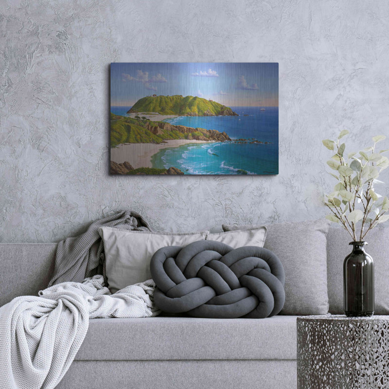 «Point Sur, CA» par Eduardo Camoes, art mural en métal, H 24 po x l 36 po