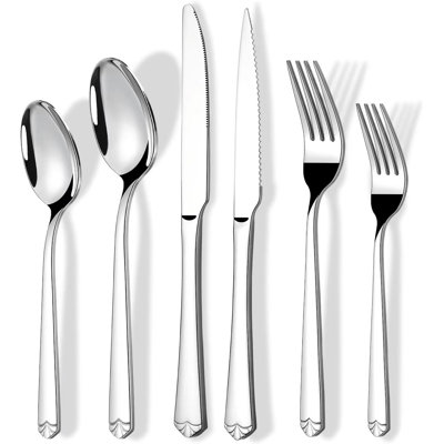 BLASIVE Forks and Spoons Set 10PCS 7.3" Salad Forks and 10PCS 7.3" Soup Spoons Stainless Steel Silverware set