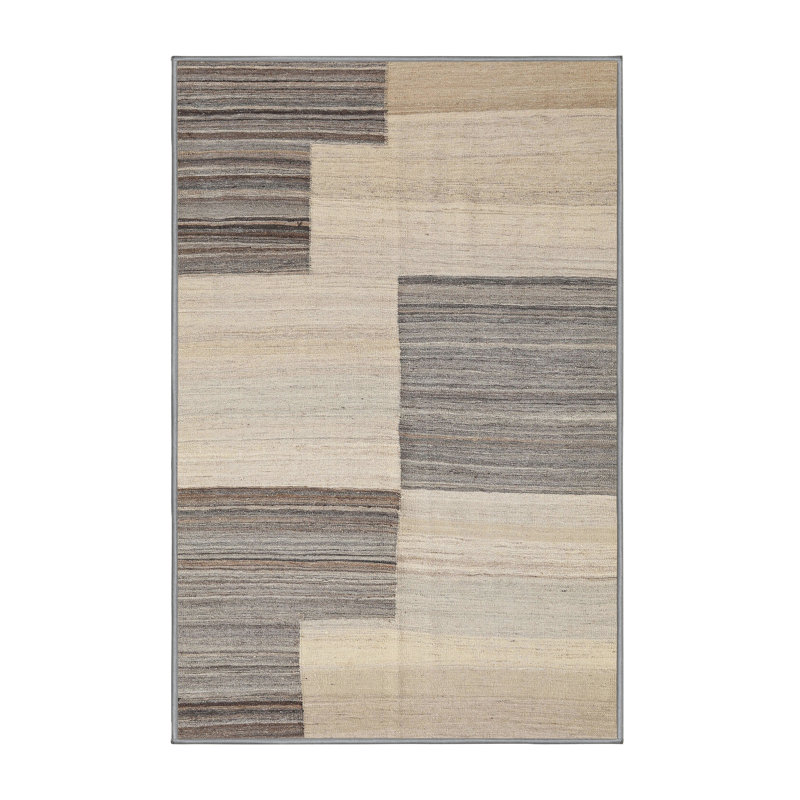 Tapis abstrait gris / olive, Rectangle 8 pi x 10 pi
