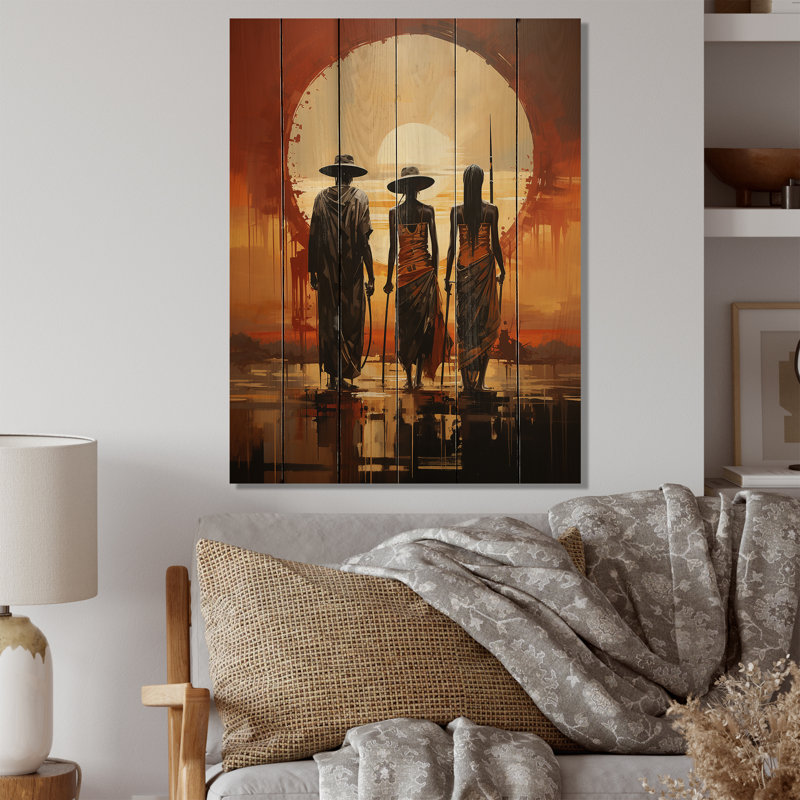 Art amérindien, vision tribale II sur bois, H 40 po x l 30 po x P 0,78 po