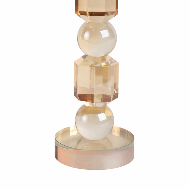 Glass and Crystal Taper Holder or Pillar Holder in Glam Modern Style with Geometric Design and Sleek Contemporary Silhouette for Elegant Display and Stylish Accent Decor