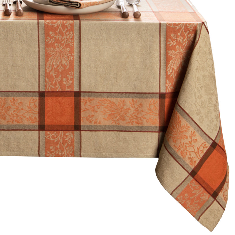 DII 100% Cotton Thanksgiving Tablecloth – 60x84 Inches, Give Thanks Plaid, Machine Washable, Seats 6-8