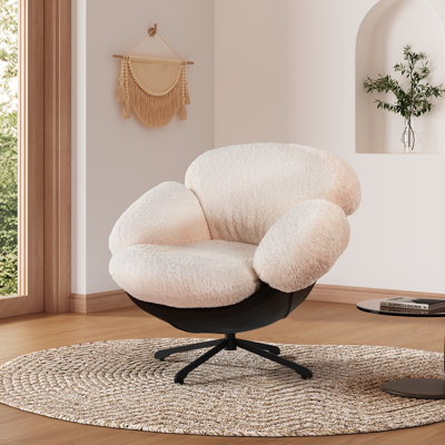 Cara White Modern Swivel Lounge Chair