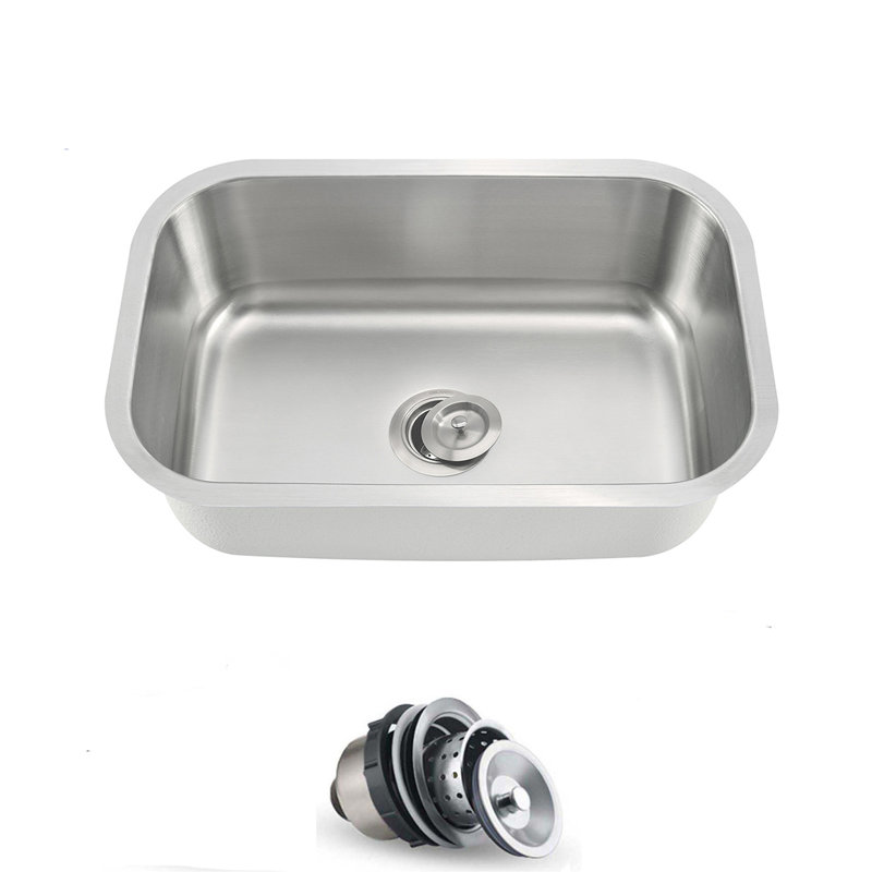 27" L X 18" W Undermount stainless steel Kitchen Sink With Basket Strainer