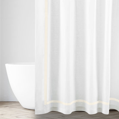 Fino Linen Solid Color Single Shower Curtain