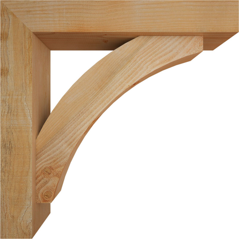 Thorton Block Bracket with Offset Brace, 30 x 30, 6"W Douglas Fir (Rough Sawn)