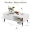 Coffee Table With Storage,Rectangular Wooden Coffee Table With Sliding Door And Solid Wood Legs-1297770838