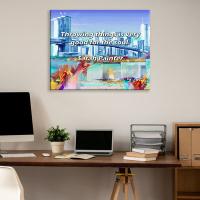 Artsy Quote "Throwing things is very good for the soul." By Sarah Painter Gallery Wrapped Canvas