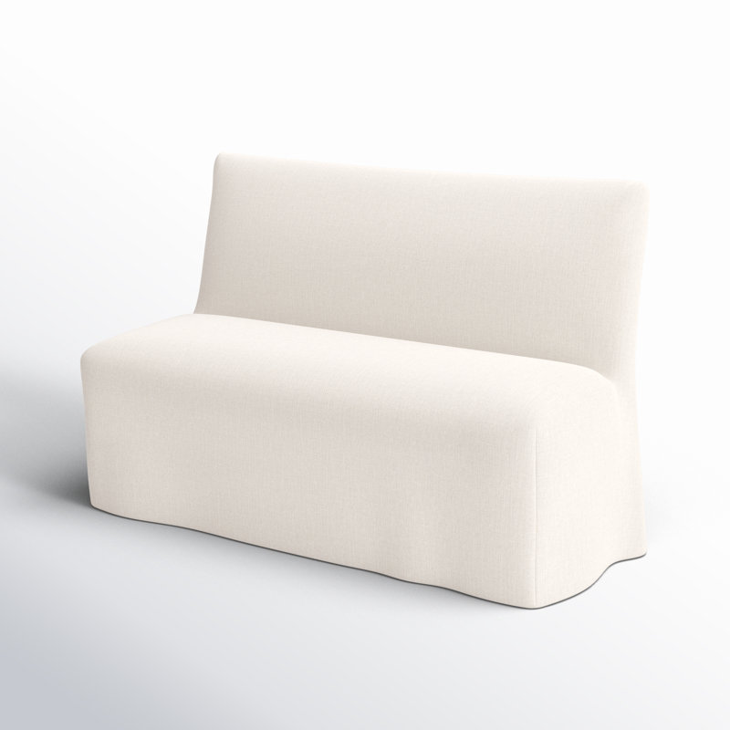 Banc rembourré Ivka, Lin classique talc