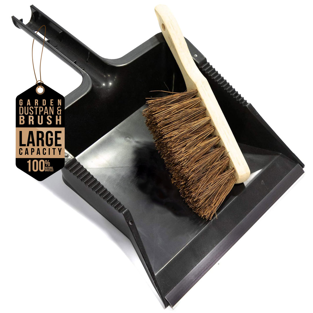 Large Outdoor Dustpan and Stiff Brush Set