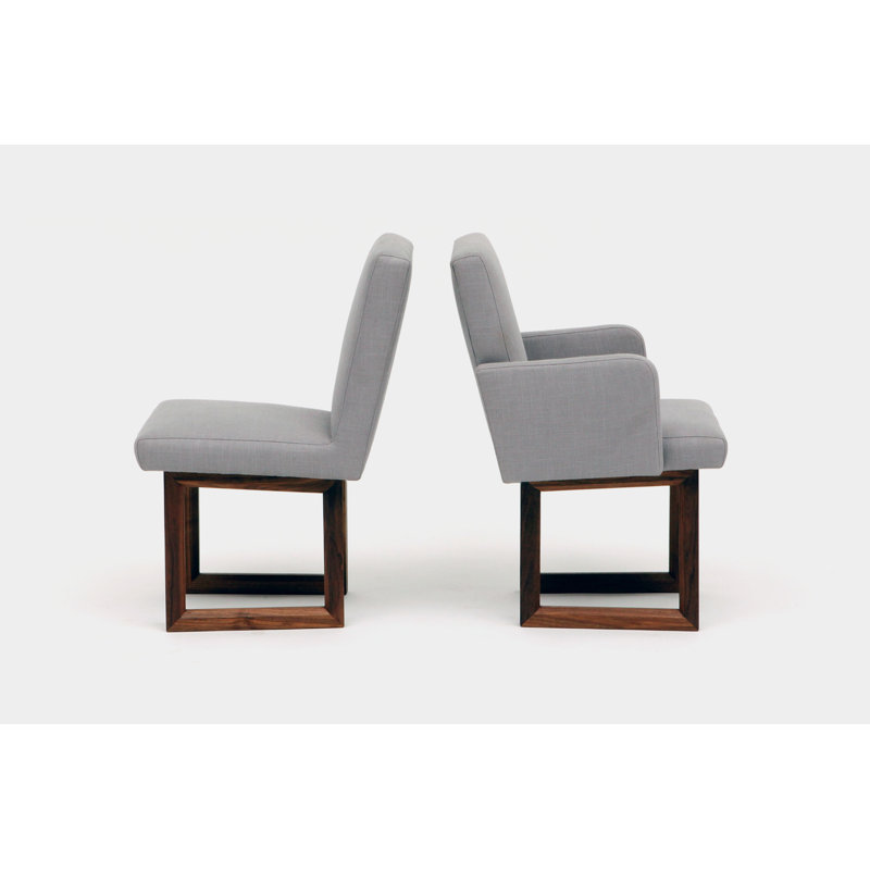 C2 W Upholstered Dining Chair, Zinc Linen Blend