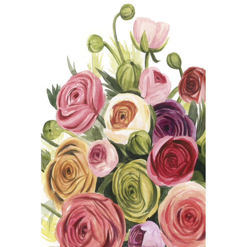 " Ranunculus Study I ", 36" H x 24" W x 1" D