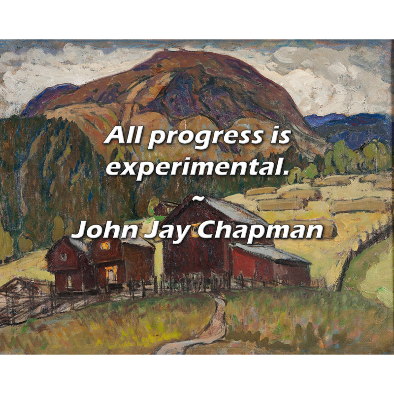 Citation de John Jay Chapman: Tous les progrès sont expérimentaux., H 26 po x l 32 po