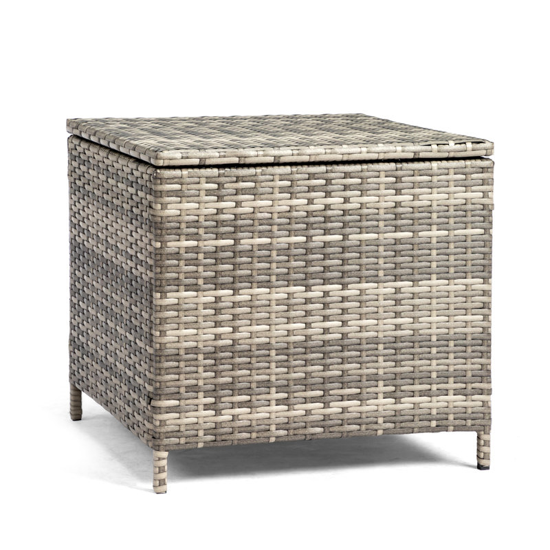 Table d'appoint de patio en osier, Gris