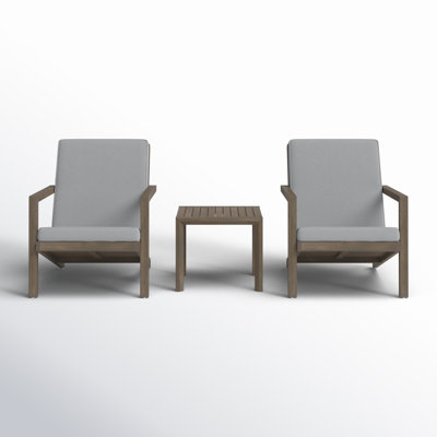 Aubrieana 3 - Piece Acacia Seating Group with Cushions