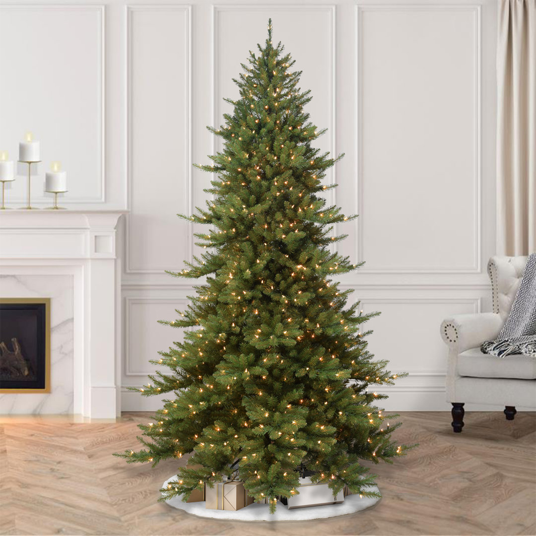 Green Feather Artificial Christmas Tree with 600 Clear & White Lights The Holiday Aisle® 