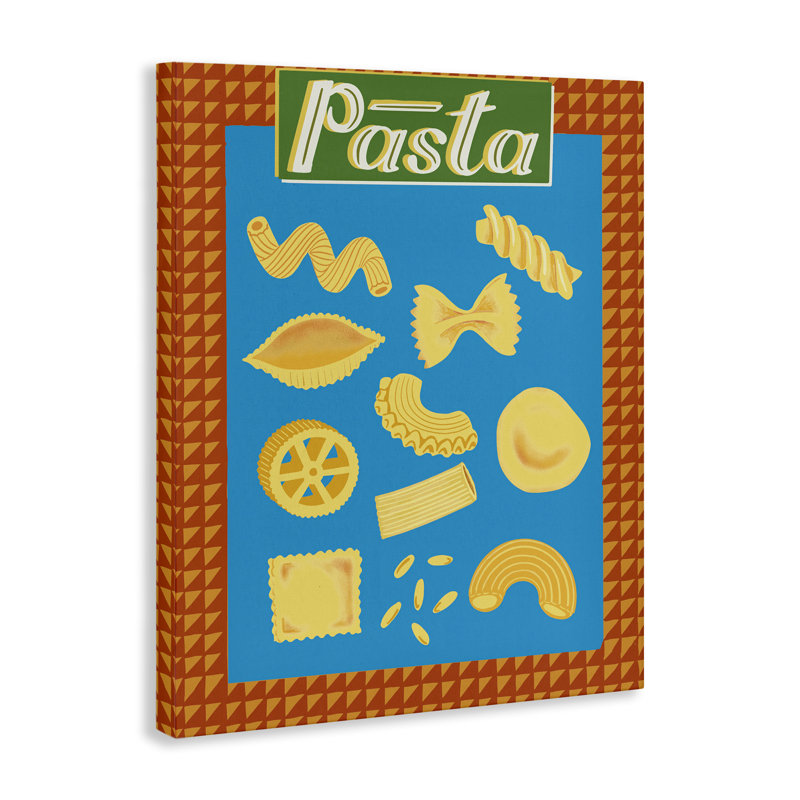  Vintage Pasta Types Canvas Wall Art by Jo Reid, 20" H x 16" W