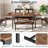 5-Piece Extendable Dining Table Set for 4-8 People, 63 Inch Kitchen Table with 2 Benches & 2 Stools, Space Saving Modern Dining Room Furniture, Easy Assembly Metal Frame - Brown