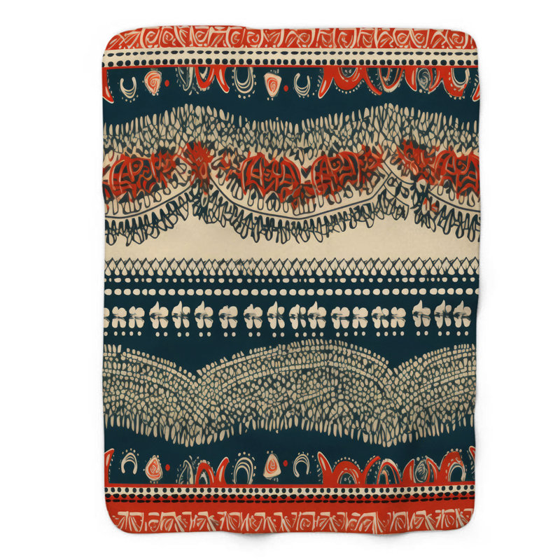 Couverture en sherpa de qualité supérieure 1 pièce Hippie Mosaic, Grand lit
