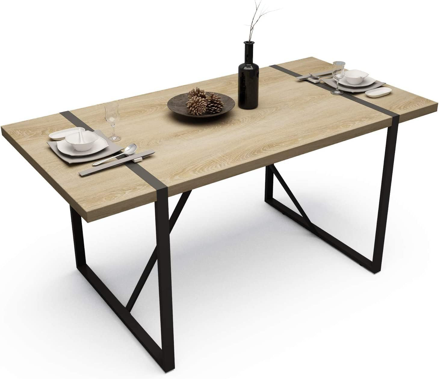 Fredna 63 inch Rectangular Multi-Purpose Dining Table for 4-6, Industrial Style Heavy-Duty Table Ebern Designs