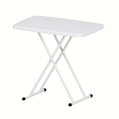 Adjustable Plastic Folding Side Table 30x19.6 Inch Small Rectangular Sofa Bedside Dining Table for Indoor Home Office