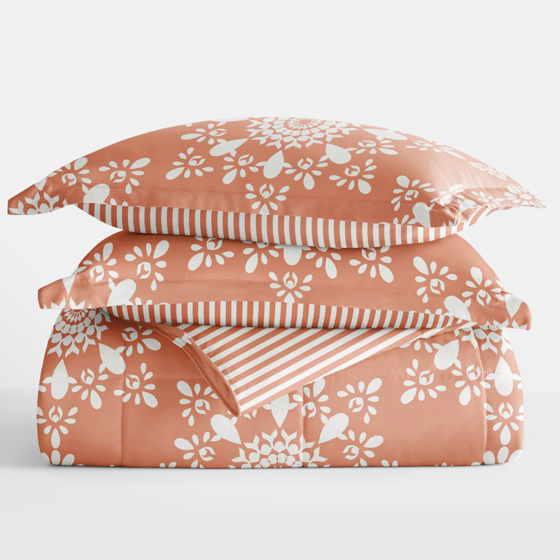 Clay Twin Reversible Down Alternative Microfiber Bedspread Set