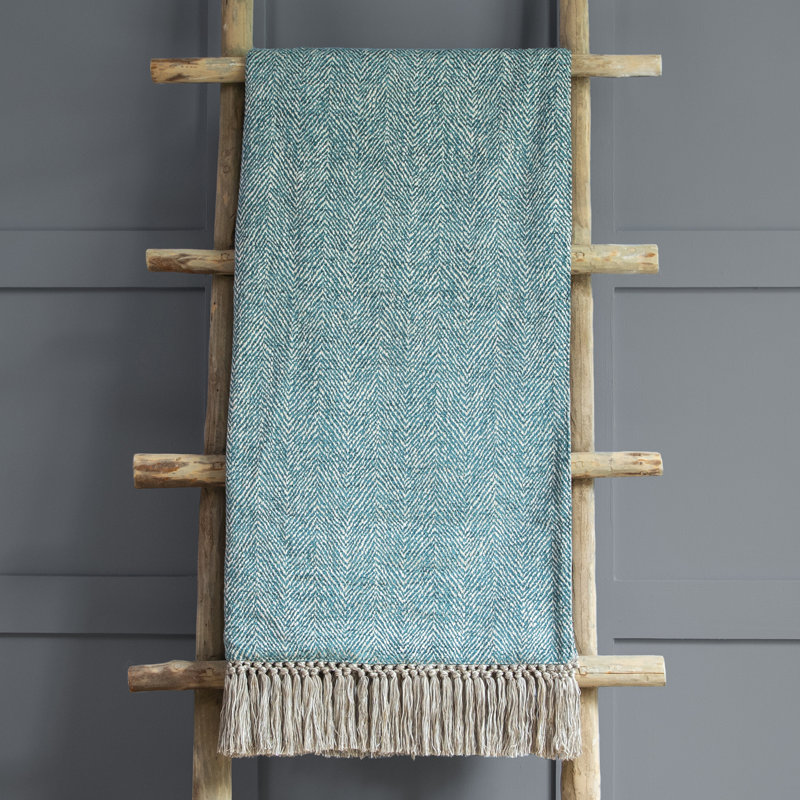 Oryx Hand Woven Throw Blanket, Blue