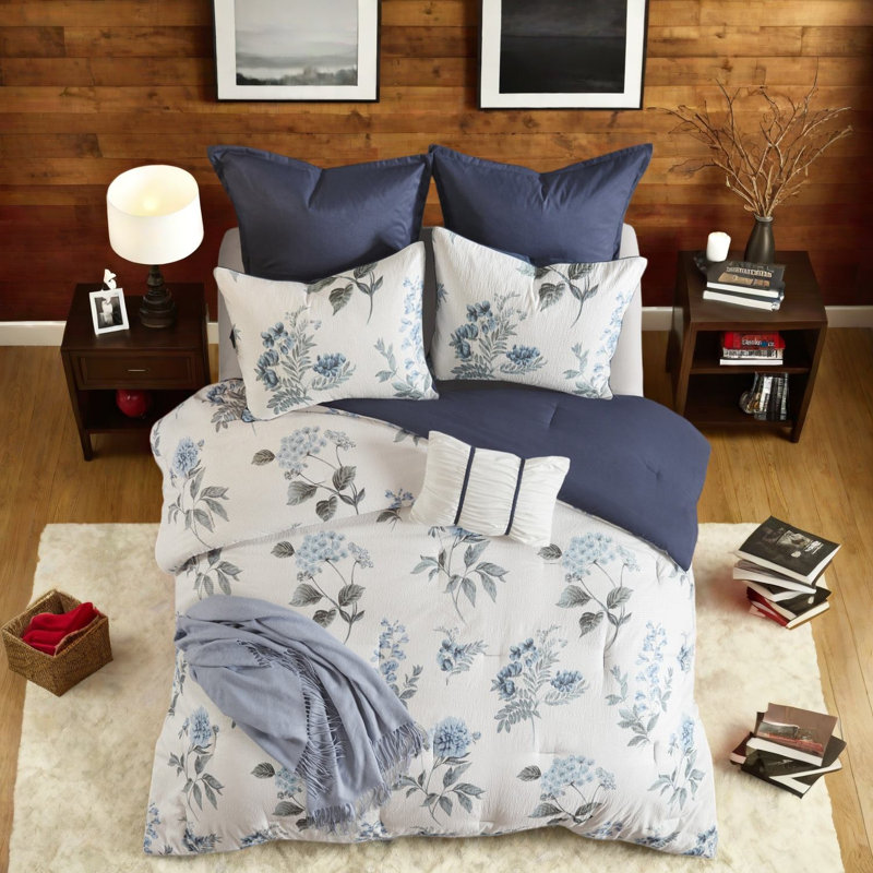 Charming 7-piece Comforter Bedding Set, Microfiber Farmhouse Style For Home