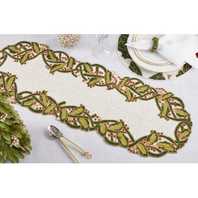 Sparkling Holiday Beaded Table Runner