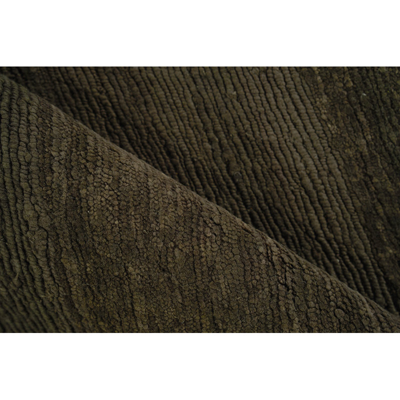 Merino Wool Solid Area Rug in Brown, Rectangle 8' x 10'