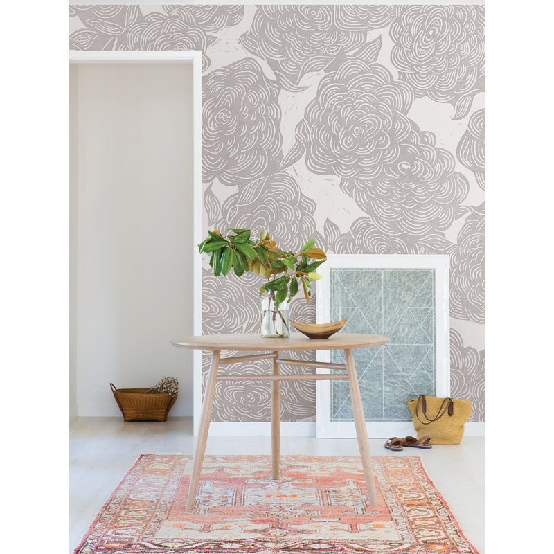 Roses Black Wall Mural, Grey