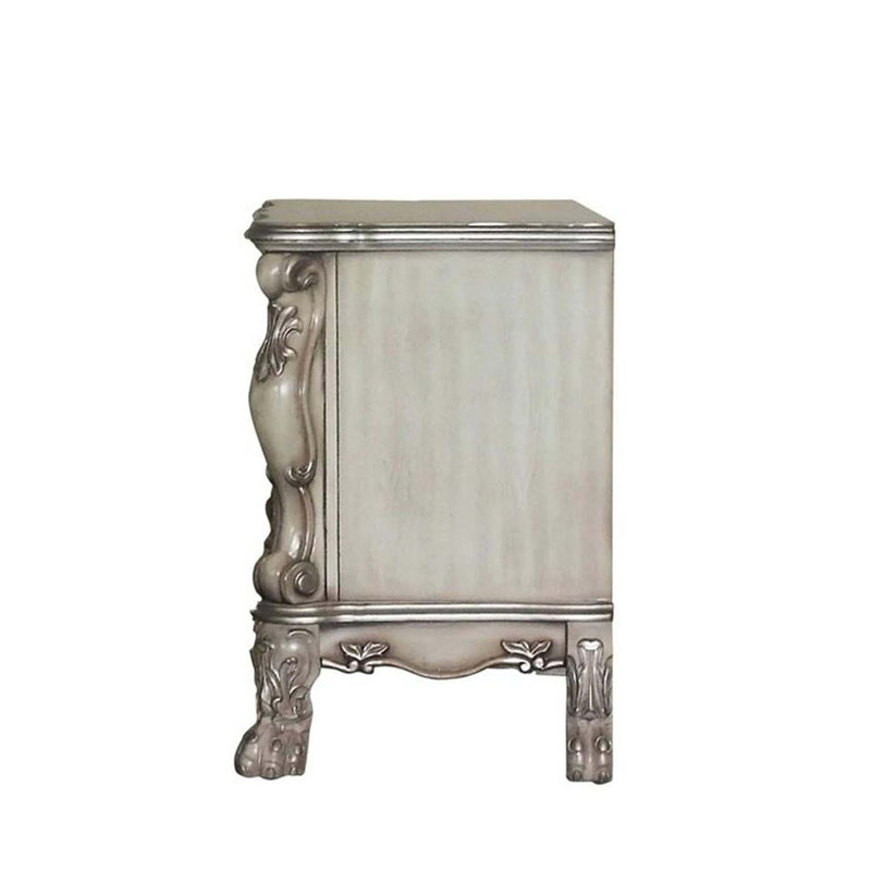 Solid Wood Nightstand With 2 Drawers