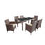 Ensemble de salle à manger rectangulaire pour 6 personnes de L 59,1 po avec coussins Alani-112673181-105765374