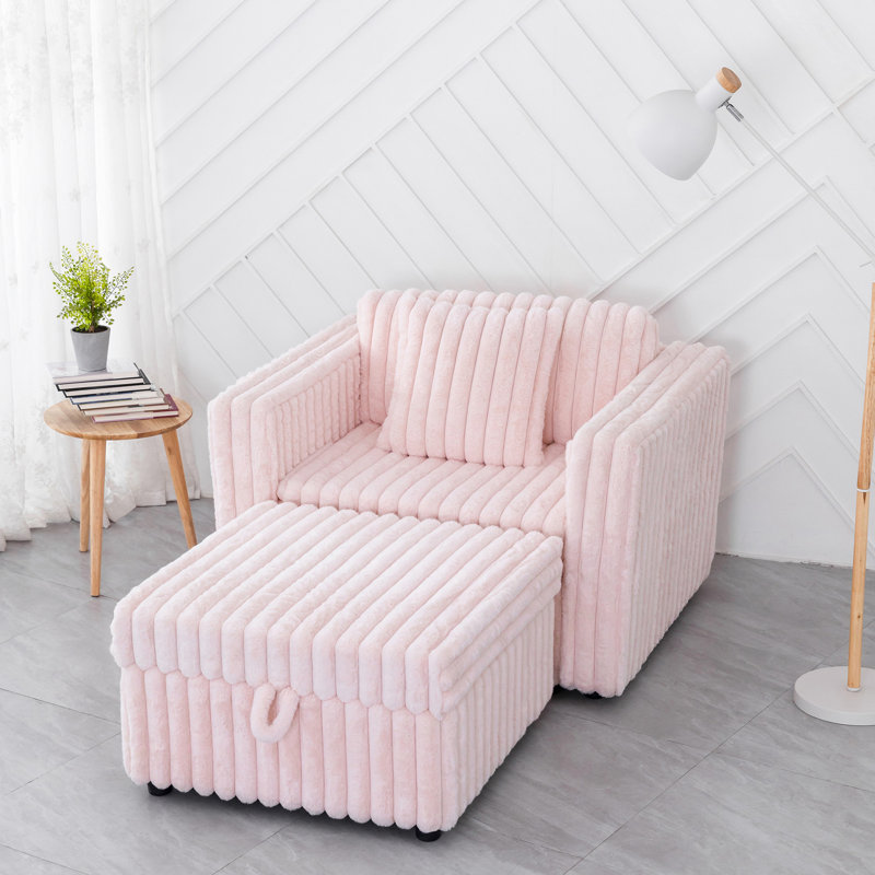 Pink 44.9" Modular - Comfortable Living Area Design. Solid Wood & High Sponge. Washable Cushions. Hydraulic Lift Storage. Modern For Home. 2 Seating Option. Materials. Contemporary
