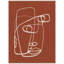 «Line Art Abstract Portrait Terracotta 02» par Little Dean, reproduction d'art sur toile encadrée-1019208294